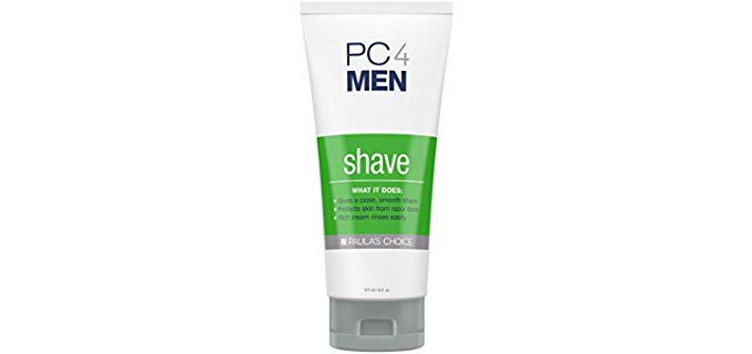 Paula's Choice PC4MEN Unscented Shaving Cream with Coconut Oil, Licorice Extract & Aloe, Fragrance Free for Sensitive Skin, 6 Ounce