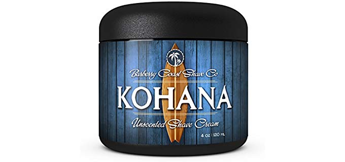 SALE - Unscented Kohana Shaving Cream - Perfect for Men with Sensitive Skin - Full of Organic Soothers, Moisturizers & Anti-Oxidants