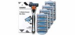 Solimo 5-Blade MotionSphere Razor for Men with Dual Lubrication and Precision Trimmer, Handle & 16 Cartridges (Cartridges fit Solimo Razor Handles only)