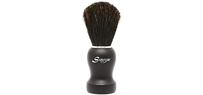 Semogue Pharos-C3 Pure Black Horse Shaving Brush - Black Handle