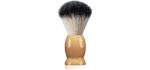 Bassion Hand Crafted 100% Pure Badger Shaving Brush with Hard Wood Handle, Men's Luxury Professional Hair Salon Tool, Engineered to Deliver the Best Shave of Your Life