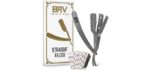 BRV MEN Straight Razor - 100 Lord Platinum Single Edge Razor Blades - Straight Edge Razor - All Stainless Steel - Shavette - Barber Razor - Mens Shaving Knife - Straight Razor Kit - For Men - Silver