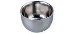 AKStore Men's Durable Shave Soap Cup Shining Double Layer Stainless Steel Heat Insulation Smooth Shaving Mug Bowl