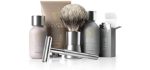 Bevel Shave Kit - Starter Kit, Includes Safety Razor, Shave Creams, Oil, Balm and 20 Blades. Clinically Tested to Help Prevent Razor Bumps
