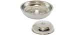 Turkish Authentic Copper Bath Bowl & Hammam Bowl (440gr (15.50 oz) Made of Zinc (Silver)