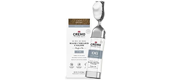 Cremo No Mix, No Mess Hair and Beard Color, Light Brown, 2.7 Fluid Ounces