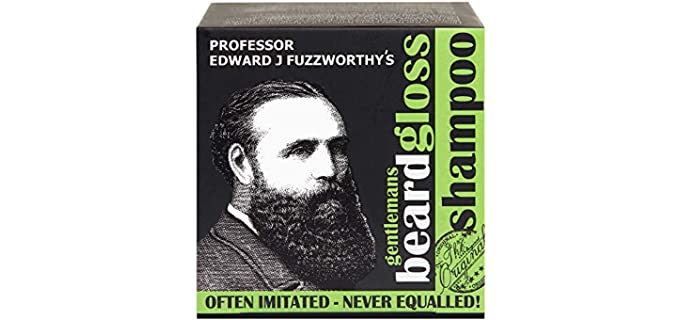 Professor Fuzzworthy's Apple Tonic BEARD SHAMPOO BAR - Light Fresh Scent | 100% Natural Premium Ingredients Promote Beard Growth Anti Itch | 4.2 oz bar - TWO 27 fl oz liquid shampoo