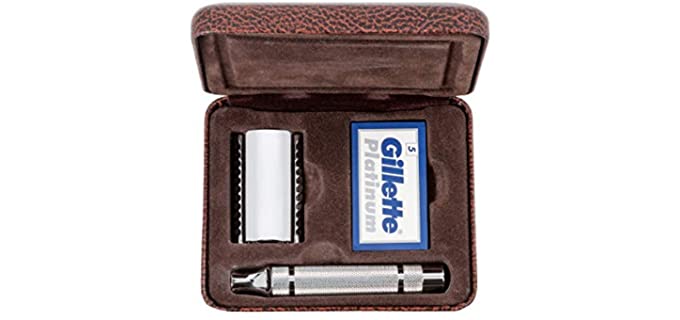 Gillette Heritage Double Edge Shaving Razor Kit for Men