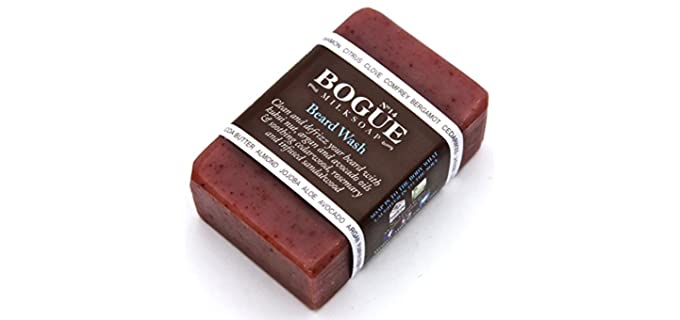 BOGUE Goat Milk Soap - N°14 Beard Wash 'Chiefs Peak Blend' Clean and Defrizz Your Beard with Kukui Nut, Avocado, Argan, Vitamin E, and Pumpkinseed with Soothing Cedarwood & Rosemary