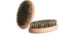 Beard Brush Natural Firm Hog Hair and Pearwood Works With All Beard Balms and Beard Oils Exfoliates Skin Helps Softening and Conditioning Itchy Beards Great for Travel