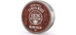 Beard Balm with Sandalwood Scent and Argan & Jojoba Oils- Styles, Strengthens & Softens Beards & Mustaches - Leave in Conditioner Wax for Men by Viking Revolution (1 Pack)