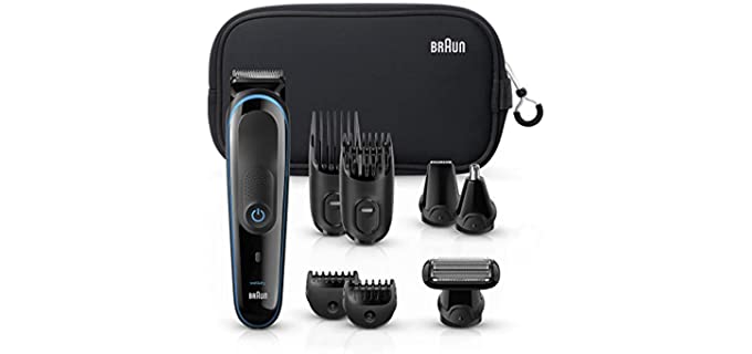 Braun Hair Clippers for Men MGK3980, 9-in-1 Beard Trimmer, Ear and Nose Trimmer, Body Groomer, Detail Trimmer, Cordless & Rechargeable, with Gillette ProGlide Razor