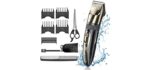 Mens Electirc Waterproof Hair Trimmer Clippers Beard Trimmer Rechargable Professional Barber Hair Cutter Shaving Grooming Machine Kit