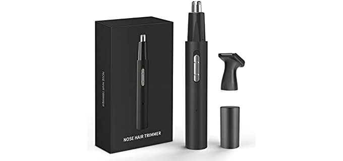 Nose and Ear Hair Trimmer, Professional Painless USB Rechargeable Nose Hair Trimmer for Men and Women, IPX7 Waterproof for Easy Cleansing Dual Edge Blades Electric nose trimmer Clippers (Black)