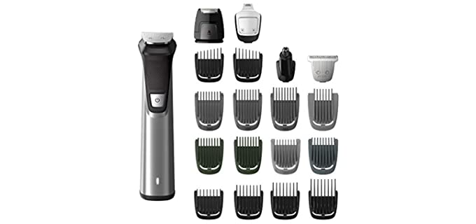 Philips Norelco Multigroom Series 7000 23 Piece Mens Grooming Kit, Trimmer for Beard, Head, Body, and Face MG7750/49