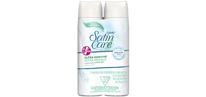 Satin Care Ultra Sensitive Shave Gel twin pack, 14oz