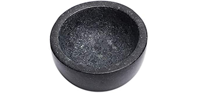 ShayVe Shaving Soap & Cream Bowl — Natural Granite Bowl For Shaving Soap & Cream — Exquisite Heat Insulated Wet Shaving Kit Addition (Black)