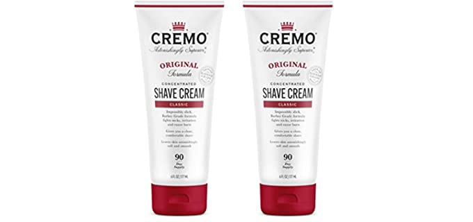 Cremo Barber Grade Original Shave Cream, Astonishingly Superior Ultra-Slick Shaving Cream Fights Nicks, Cuts and Razor Burn, 6 Oz (2-Pack)