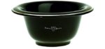 Edwin Jagger Ebony Porcelain Shaving Bowl With Silver Rim - RN116