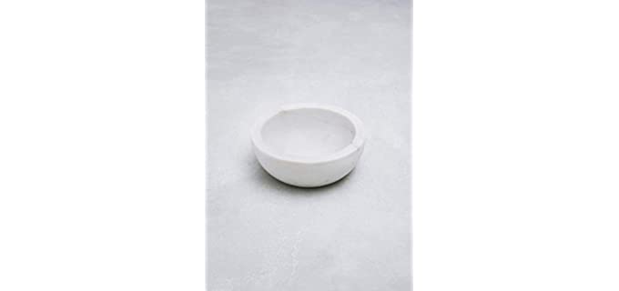 INA KI Natural Marble Multi Purpose Bowl | Herb Bowl | Salt and Pepper | Shaving Bowl (White Marble)