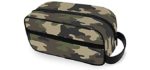 VOUSME Toiletry Bag Camouflage Woodland Cosmetic Makeup Organizer with Handle Dopp Kit Women Men Travel