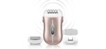 Epilator for Women - 2 in 1 Hair Removal Epilator Electric Lady Shaver for Bikini, Leg, Arm, Underarm, Chin, Rechargeable Wet and Dry Body Hair Remover