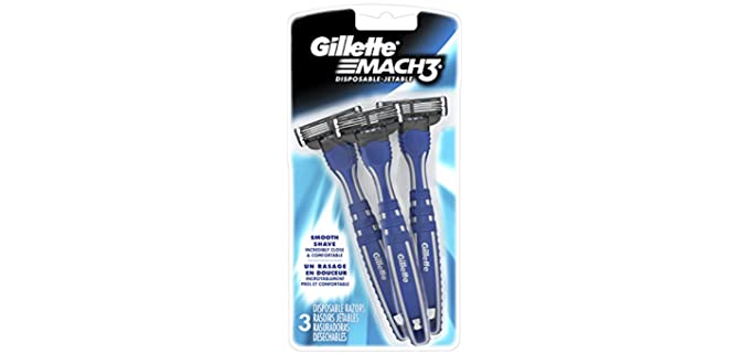 Gillette Mach3 Men's Disposable Razor, 3 Count, Mens Razors/Blades
