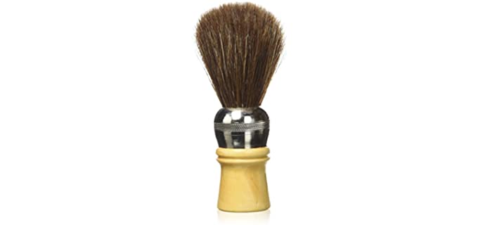 Vie-Long 04312 Professional Horse Hair Shaving Brush, Metal/Wooden Handle