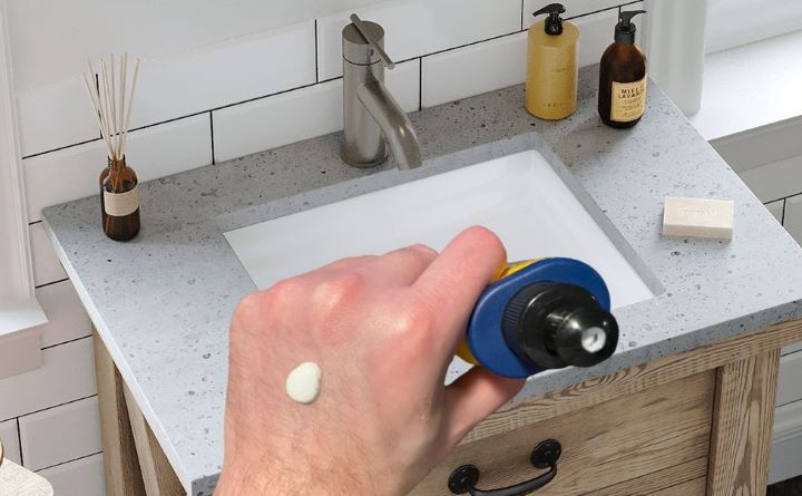 Examining the product to see if it hydrates and moisturizes the scalp