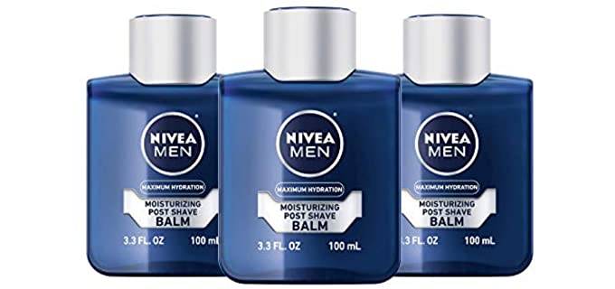 NIVEA MEN Maximum Hydration Post Shave Balm with Aloe Vera and Provitamin B5, 3 Pack of 3.3 Fl Oz Bottles
