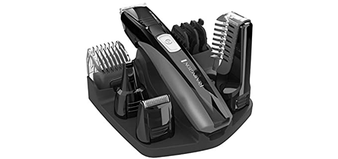 Remington PG525 Head to Toe Lithium Powered Body Groomer Kit, Beard Trimmer (10 Pieces)