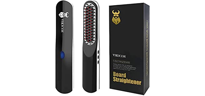 Beard Straightener, Beard Straightening Comb with Cordless/Mini Sized/Auto Shut Off for Traveling, Home, Dating
