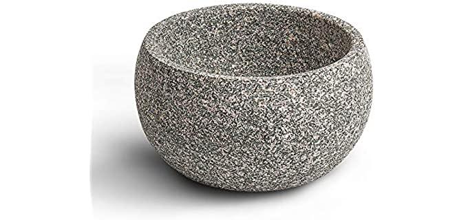 CHARMMAN Shaving Bowl for Men, Natural Granite Stone, Keep Warm Better, Easier to Lather, Exquisite Works of Shave Art（Seabed Red） …