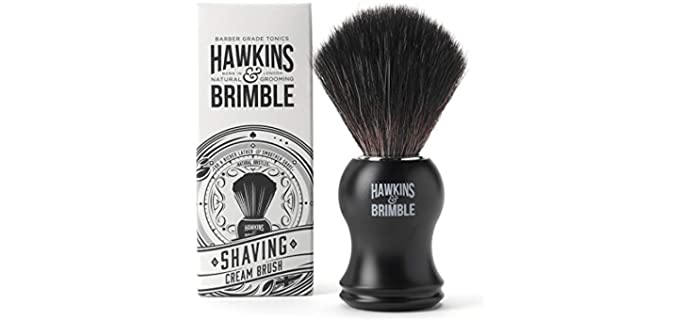 Hawkins & Brimble Mens Shaving Brush - Synthetic Bristles Vegan Friendly Male Shave Brush for a Man