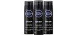NIVEA Men DEEP Clean Shaving Gel - With Natural Charcoal To Clean While Shaving - 7 oz. Can (Pack of 3)
