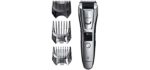 Panasonic Multigroom Beard Trimmer Kit For Face, Head, Body Hair Styling and Grooming, 39 Quick-Adjust Dial Trim Settings, Cordless/Cord, ER-GB80-S, Silver