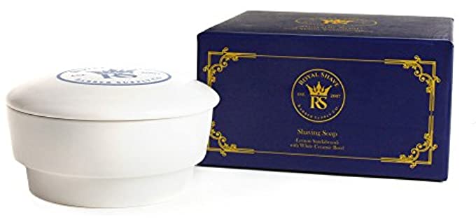 RoyalShave Lemon Sandalwood Shaving Soap with Ceramic Bowl