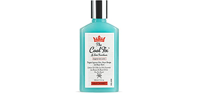 Shaveworks The Cool Fix Aftershave for Women: Pubic Hair Removal, Razor Bumps, Razor Burns, Ingrown Hair Treatment – After Shaving Post Waxing Bikini Area Moisturizing Skin Care Gel 5.3 Fl Oz