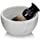 Solid Marble Shaving Soap Bowl by Beau Brummell | Handcrafted White Marble Later Bowl with Interior Grooves for Maximum Lather | Features Heat Retention Properties to Heat Your Shave Cream