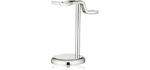 The Art of Shaving Brush & Razor Stand - Contemporary Shaving Stand Helps Prolong the Life of your Shaving Brush, Nickel