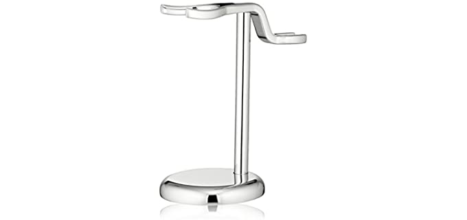 The Art of Shaving Brush & Razor Stand - Contemporary Shaving Stand Helps Prolong the Life of your Shaving Brush, Nickel