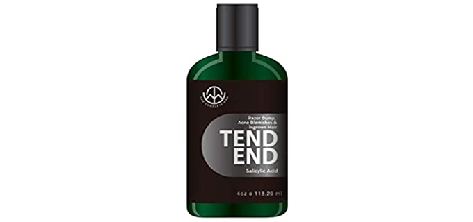 The Complete Man Tend End After Shave Solution For Men with Salicylic Acid, 4.0 Fl. Oz. - For Ingrown Hair, Razor Bumps, Razor Burns & Acne Blemishes