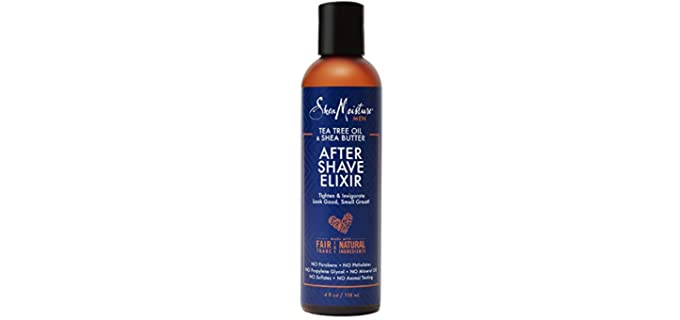 Sheamoisture After Shave Elixir for Dry Skin Tea Tree Oil and Shea Butter Sulfate Free Mens Skin Care 4 oz