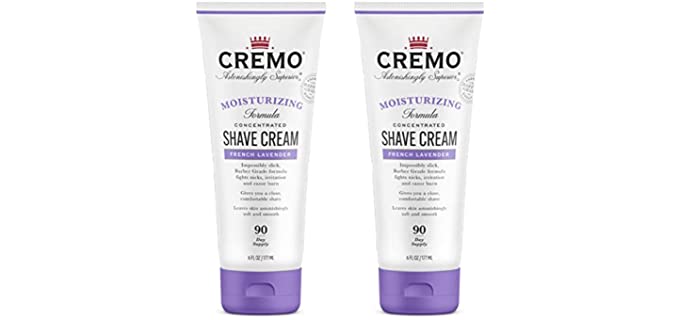 Cremo French Lavender Moisturizing Shave Cream, Astonishingly Superior Shaving Cream For Women, Fights Nicks, Cuts and Razor Burn, 6 Fl Oz (Pack of 2)
