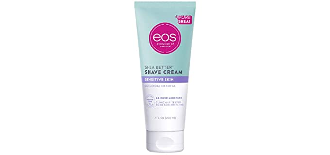 eos Sensitive Skin Shaving Cream for Women | Shave Cream, Skin Care and Lotion with Colloidal Oatmeal | 24 Hour Hydration | 7 fl oz, (2031521)