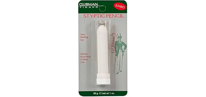 Clubman Jumbo Styptic Pencil, Treat and Seal Shaving Cuts Instantly, Anti-hemorrhaging Stick, First Aid Device, White, 1 oz