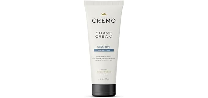 Cremo Shaving Cream for Men, Sensitive, 6 Fl Oz | Barber grade, Smooth shave cream, Cooling finish, Helps with razor irritation, Slick hydrating formula