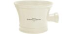 Edwin Jagger RN47 Traditional Porcelain Luxury Shaving Bowl with Handle for Shaving Cream or Shaving Soap for Men and Women (Ivory)