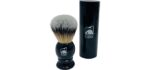 G.B.S Synthetic Shaving Brush with Travel Tube - Professional Wet Shaving Kit, Vegan Bristles, Men’s Grooming Essentials