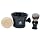 G.B.S Black Luxury Shaving Kit - Wood Straight Razor, Mug, Natural Soap, Brush, Alum block, Strop and Paste Grooming Kit, Black